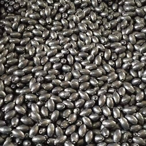 1-100g Lead Sinkers Water Droplets Lead Weights Oval Split Shot Olive In Line Fishing Tackle Accessorie 5pcs/lot