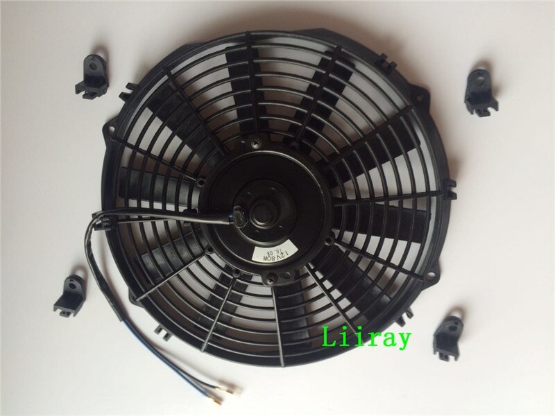 12 inch universal auto ac electric fan 12v 80watt pull Inhalation fan with 10 STRAIGHTblades