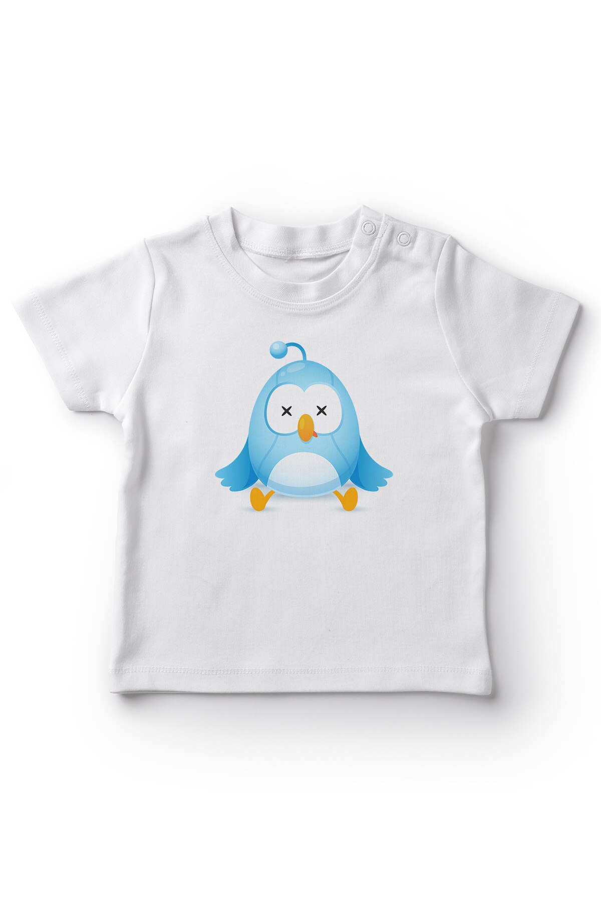 Angemiel Baby Şaşkın Bird Baby Girl T-Shirt White