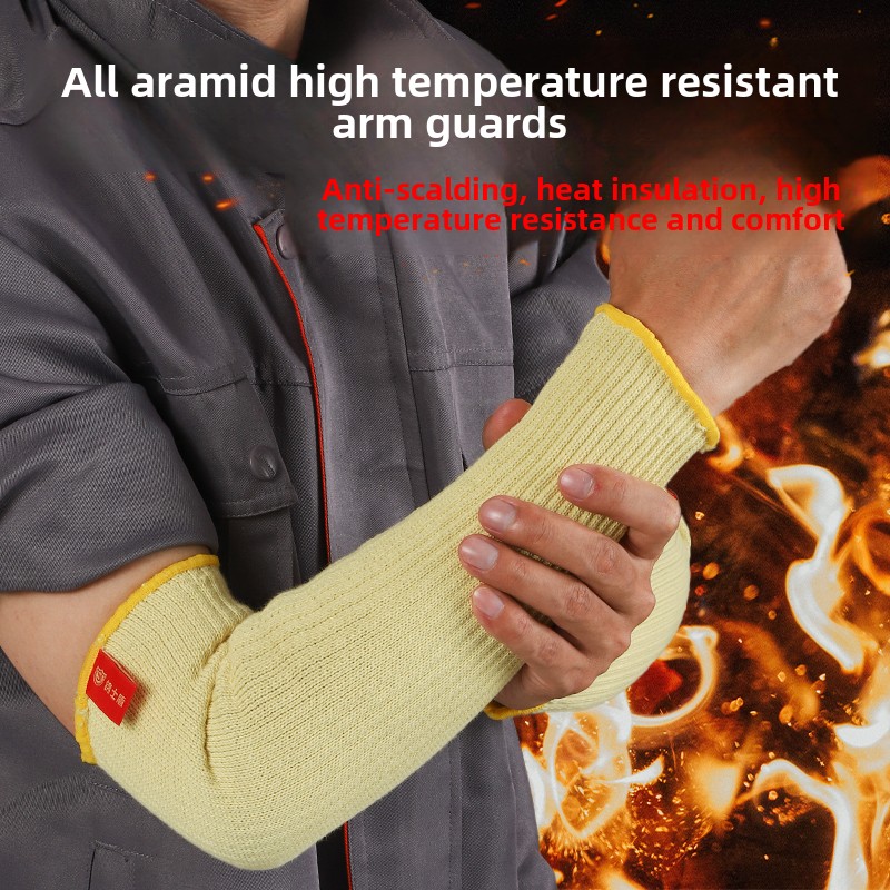 Kevlar aramid high temperature resistant, anti-scalding and anti-cutting, wear-resistant, non-slip wrist guard gloves: Blue