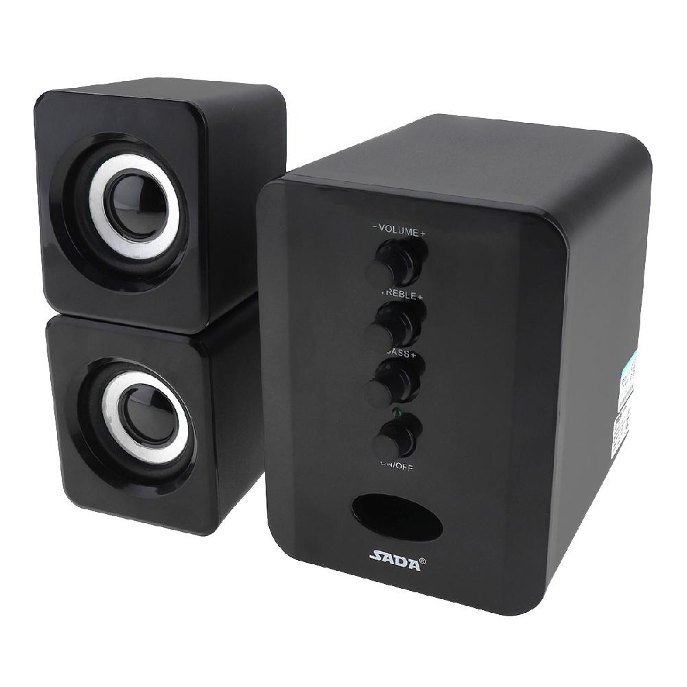 Sada  d202 täysi valikoima 3d stereo subwoofer 2.1 pieni pc kaiutin kannettava basso musiikki dj usb tietokoneen kaiuttimet kannettavalle puhelimelle tv