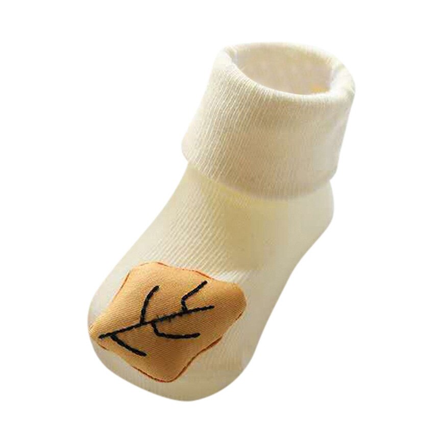 Socks Baby Winter Infant Toddler Baby Boys Girls Socks Cartoon Cute Animals Sock Anti-Slip Knitted Soft Keep Warm Socks: Yellow / S