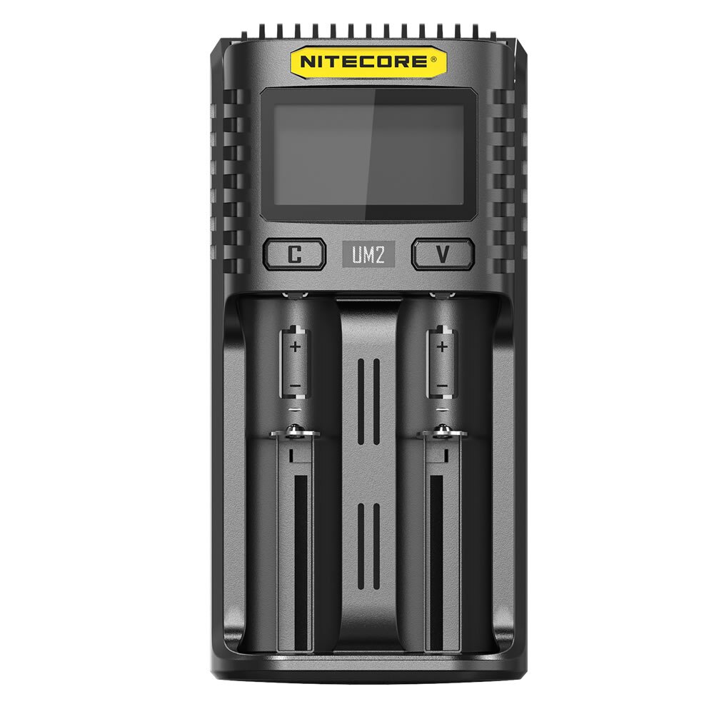 NITECORE UM2 Automatische Universele 3A Snellader Intelligente USB Dual-Slot Lader LCD Display Li-Ion IMR Batterij