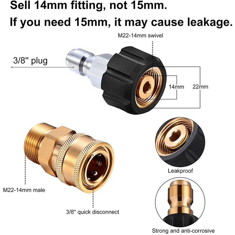 Pressure Washer Adapter Pressure Washer Gauge Kit with 6000Psi 3/8 Inch Pressure Washer Gauge, Quick Hose Connect Kit