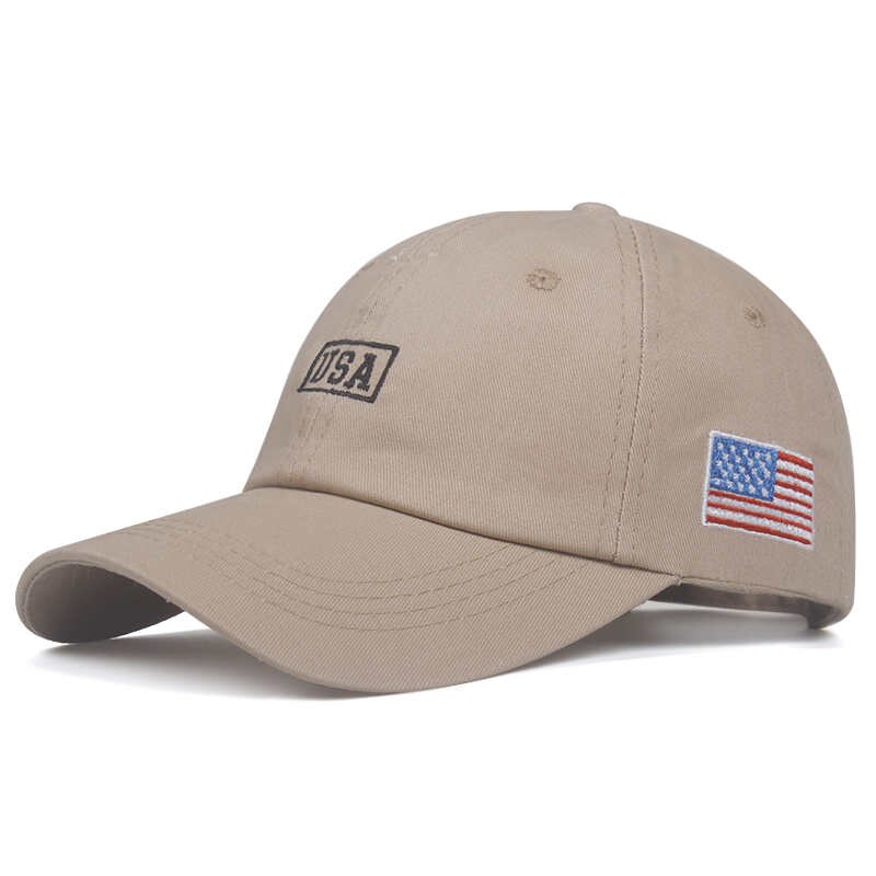 Amerikaanse vlag baseballpet heren dames adelaar snapback vader hoed bot casual zonnehoed trucker snapback pet gorras: Khaki