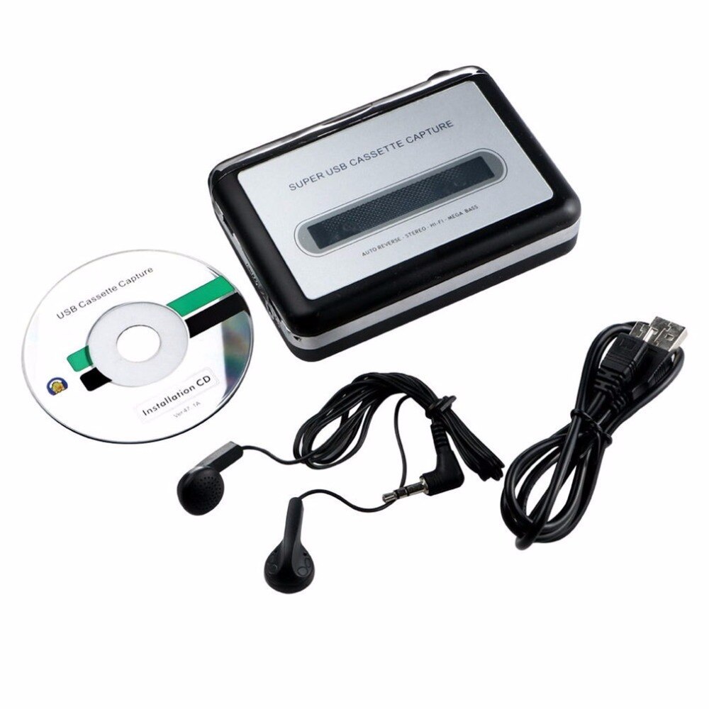 Portable Tape To PC Super USB Cassette-To-MP3 Converter Capture Music Player With USB Cable Audio Plug And Play USB Device
