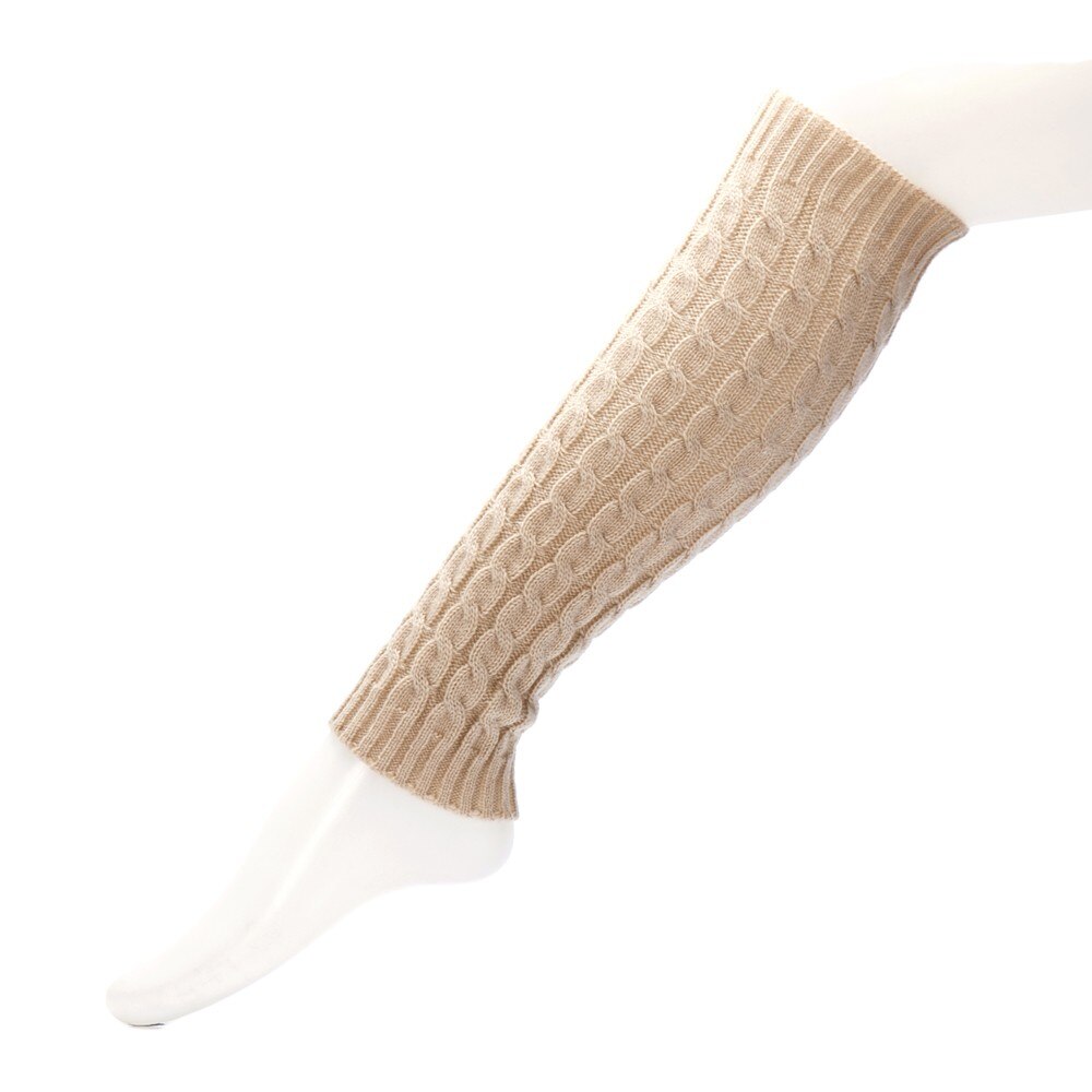 Women Winter Warm Leg Warmers Knitted Crochet Long Socks High Knee Socks Winter Warm Pashmina Cashmere Warm Legs Guantes #38: Beige 