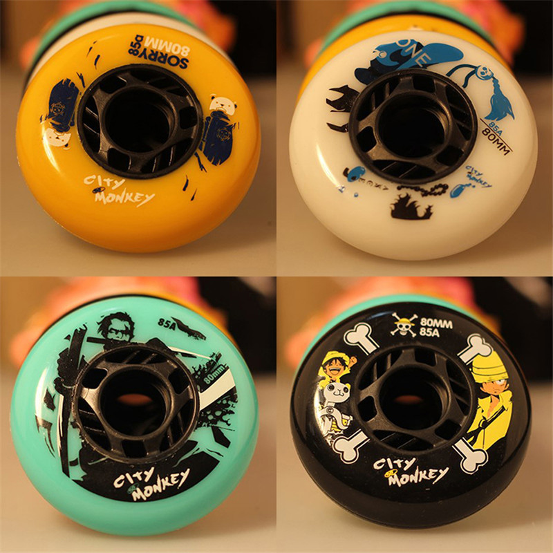 Original City Monkey 85A slalom y rodillo de frenado, rueda de patines en línea FSK universal multiusos, todo redondo [72mm 76mm 80mm]
