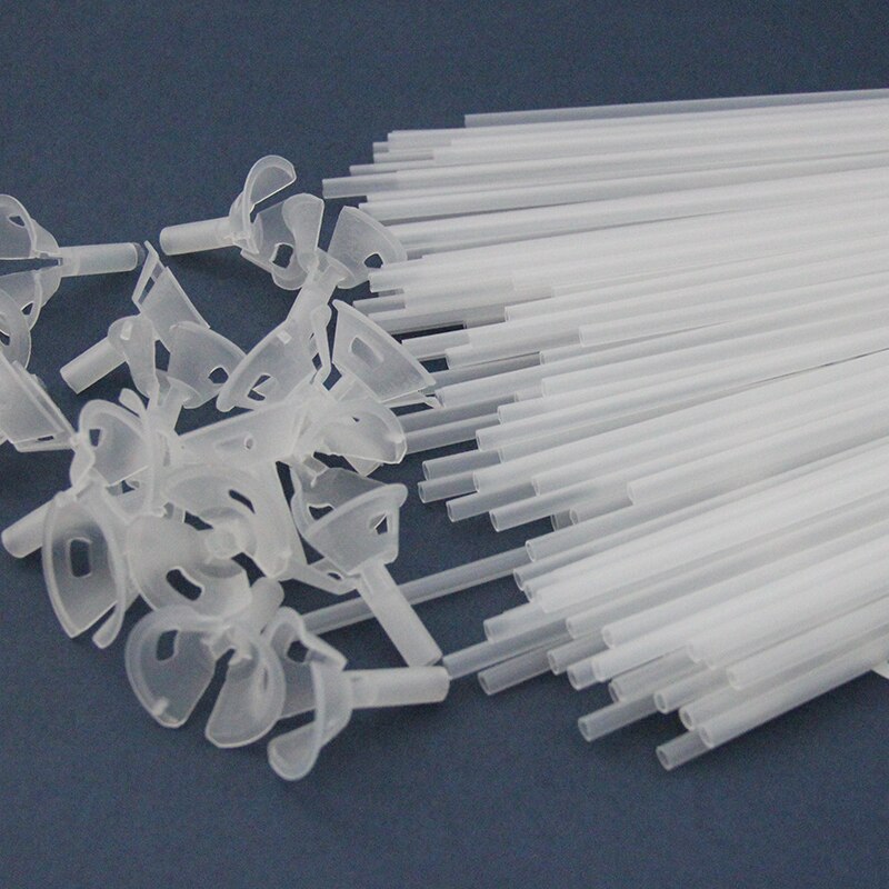 10 stk/parti 40cm latex ballonpind gennemsigtig hvid pvc stænger holder pinde med kop bryllup fødselsdag fest forsyning ballon værktøj