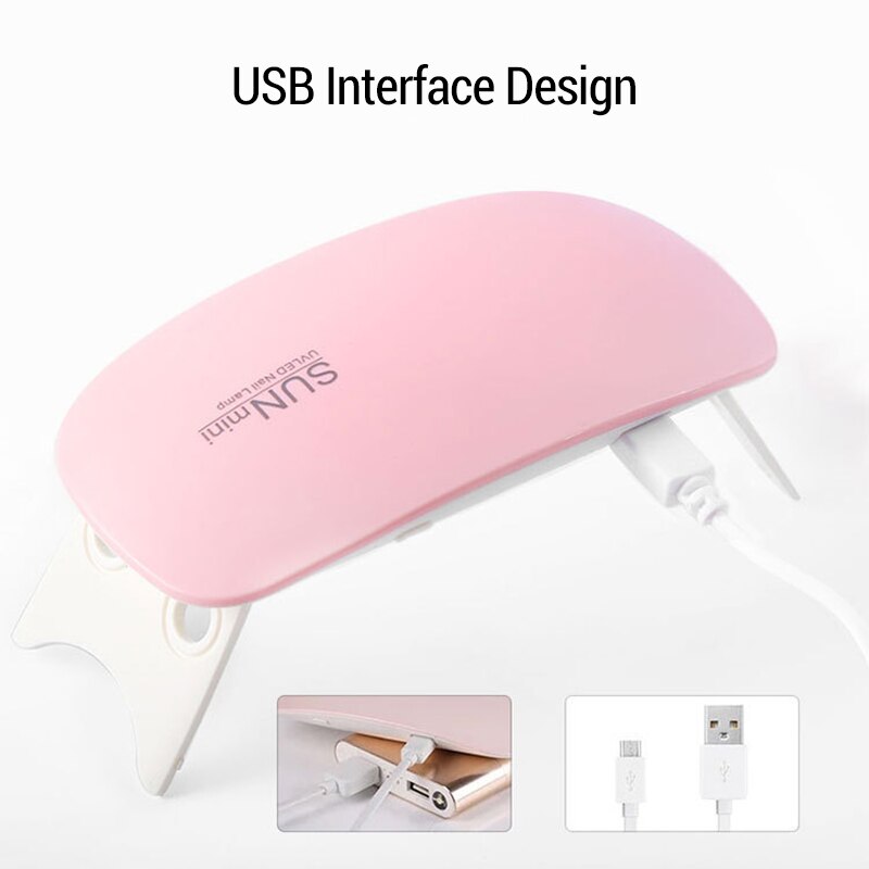 Secador de uñas portátil, lámpara UV LED de 36W, con Cable USB, para uso doméstico, esmalte de Gel Uv, 12 LED, herramienta de manicura artística: 6W USB