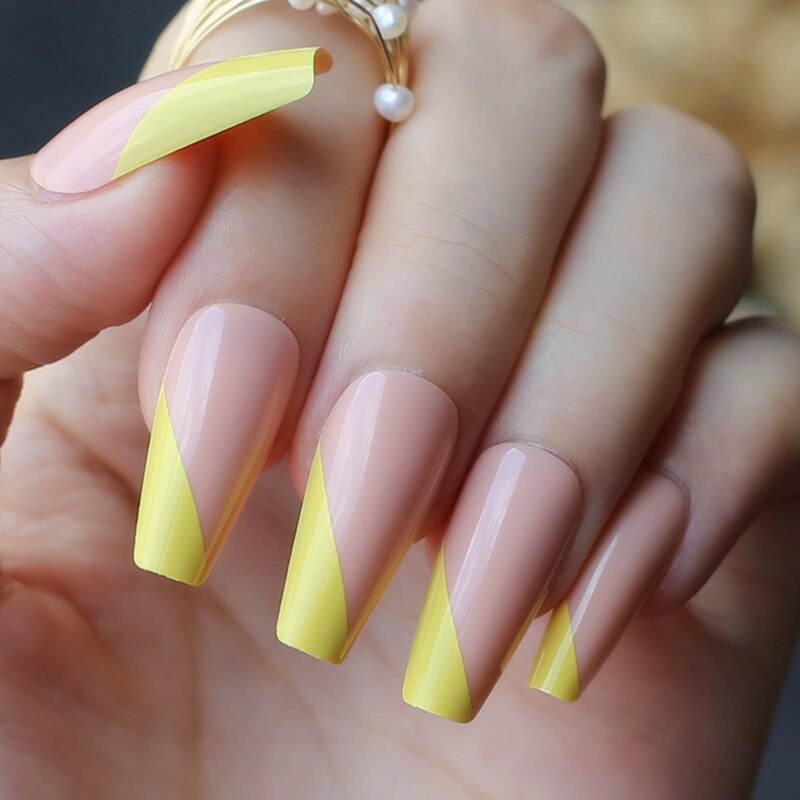 Faux-ongles en rose lavande, accessoire de manucure pour ballerine, longs et en fleurs: S-111