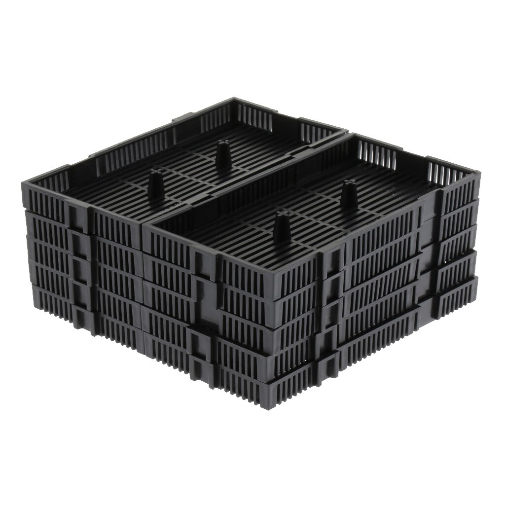 10Pcs Grid Isolate Board Divider Fish Tank Bottom Black Filter Tray Aquarium Crate