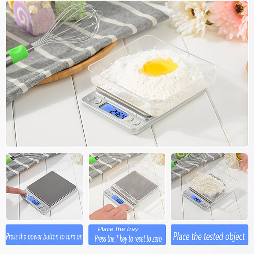 500 g x 0,1 g Küchenwaage Mini tragbar Digital für Taschenwaage Präzisionsschmuck Elektronische Waage Gewicht Gold Gramm