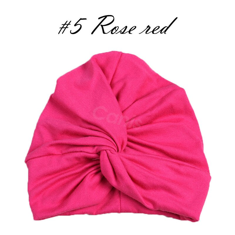 Peuter Kids Baby Tulband Head Wrap Hoed Kinderen Meisjes Katoen Blends Hoed Mooie Zachte Leuke: Rose Red