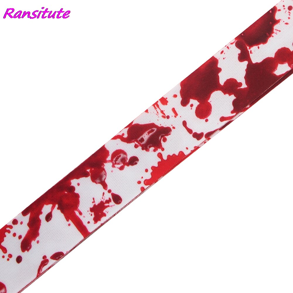 Ransitute R1630 Scary Bloedvlek Schilderen Art Sleutelhanger Lanyard Neck Strap Voor Telefoon Keys Id Card Mode Lanyards Helloween