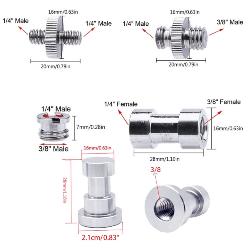 1/4 Schrauben kamera 1/4 Zoll Konverter Gewindes ch rauben montieren Blitz Blitzschuh Adapter Stativ gewinde Lichtst änder platte 3/8 "3/8" gesetzt