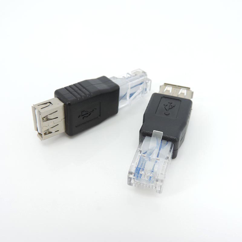 Ethernet to USB female Adapter RJ45 Ethernet Male to USB Female Converter 10Mb/100Mbs Network Connector for Laptops Computers: Red