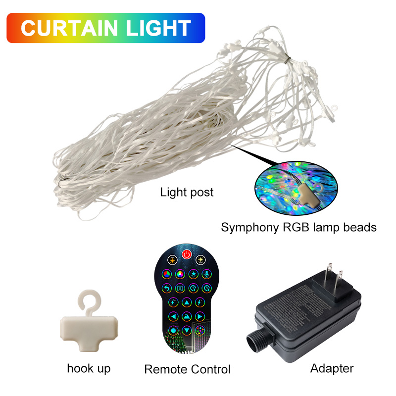 Intelligente Vorhanglichter, 400-LED-USB-Vorhang-Lichterkette mit App-Fernbedienung, Musiksynchronisierung, Weihnachtsvorhang-Lichterkette Ich bin Freien