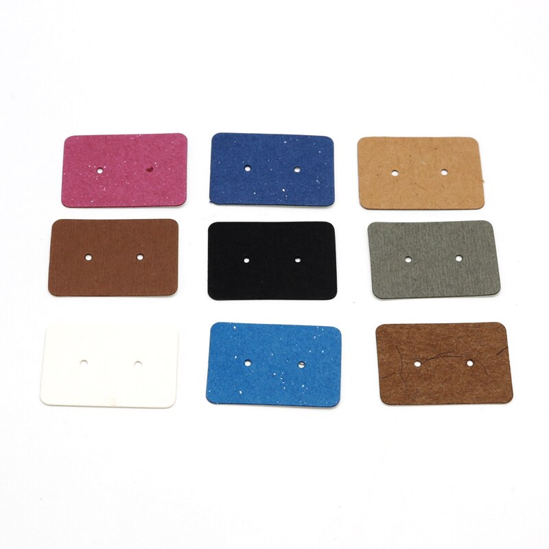 Multi Size 100pcs Kraft Handmade Earring Card with Colorful Pattern Printed Paper Packaging Earring Cards Jewelry Displays Cards