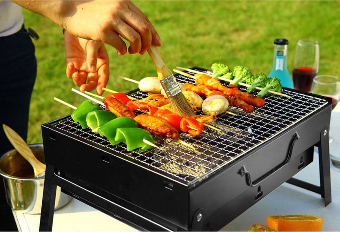 Folding Barbecue Grill Outdoor Portable Barbecue Oven Household Charcoal Carbon Oven BBQ