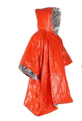 Outdoor multifunctionele regenjas Campingregenjas Waterdicht Survival Emergency Reflecterende kleding Kampeeruitrusting: Oranje
