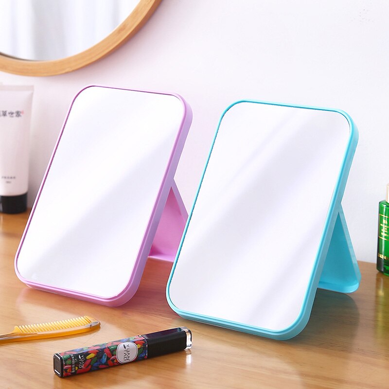 Espejo plegable de maquillaje portátil, espejo de una cara grande y cuadrado, herramienta de maquillaje de belleza sencilla fácil de usar