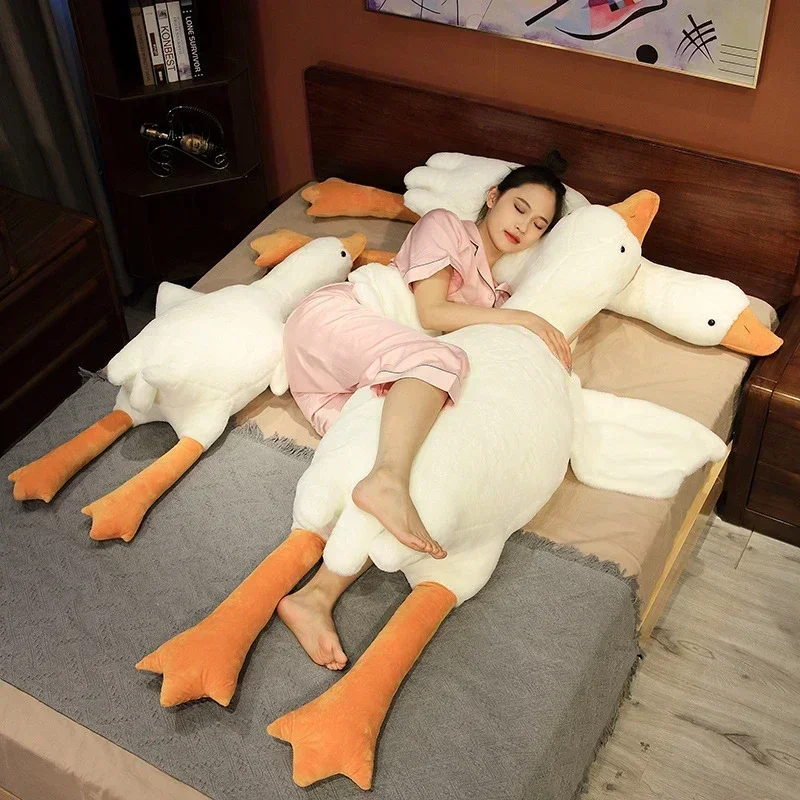 Almohada para dormir con lado de ganso enorme, bonita, 50-160cm, Animal relleno, almohada para dormir, compañero de clase, novia, de cumpleaños, de Festival
