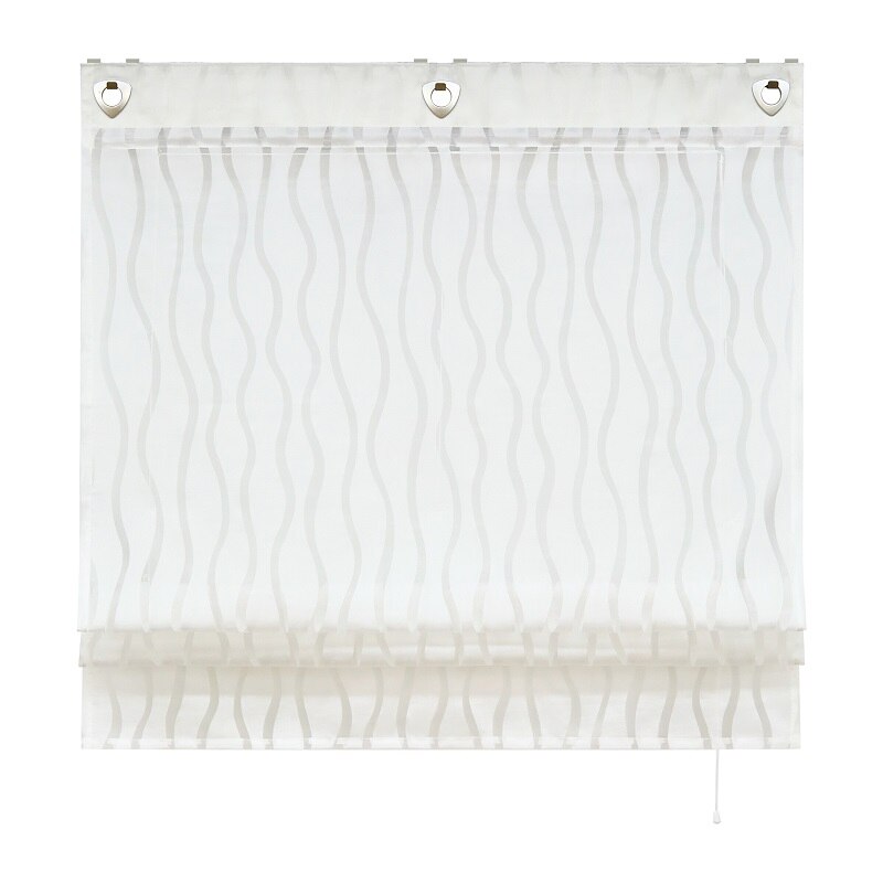 Cortinas romanas, ondas, cortinas estampadas de tul para la cocina, sala de estar, ventana transparente, cortina de Panel de cribado de gasa, 1 unids/lote: W60cm x H140cm