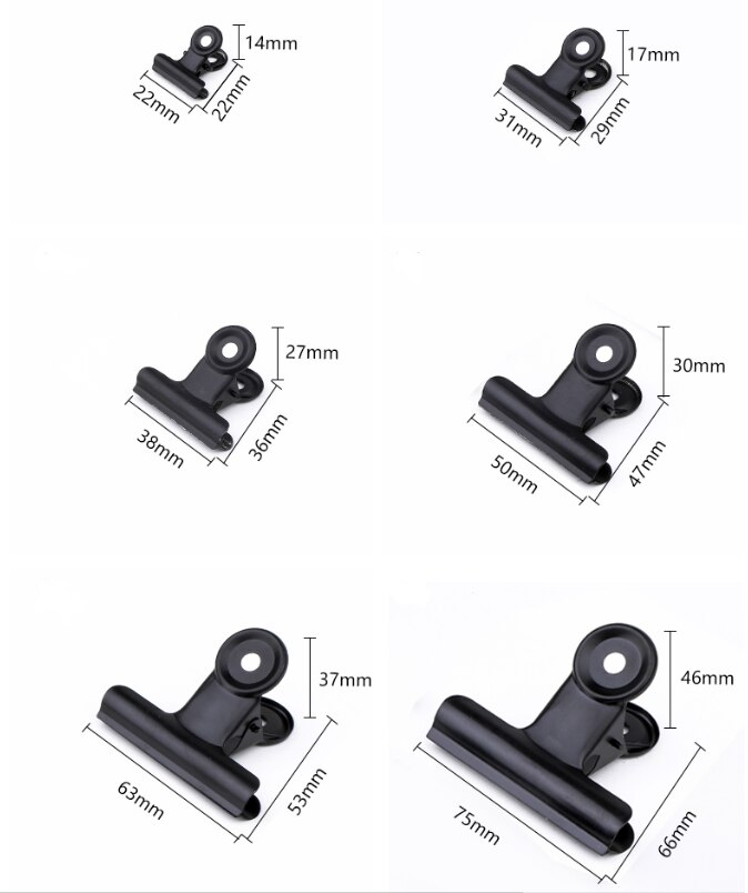 50 sztuk czarne metalowe klipsy biurowe artykuły biurowe domowe spinacze robić papieru mocowanie mała książka klip szkicowanie pokładzie szkicowanie klipy