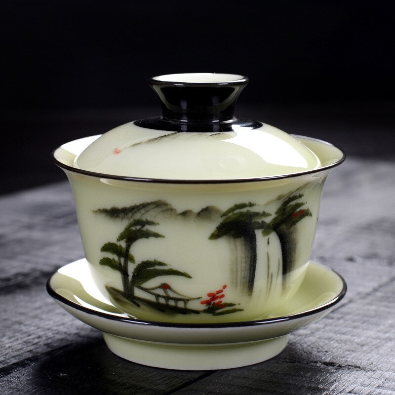 150ml chinese landscape painting Gaiwan Tea Set Ceramic Teaware Sets Tea Set Teapot Teaset Tea Cups Of Tea Ceremony: 01