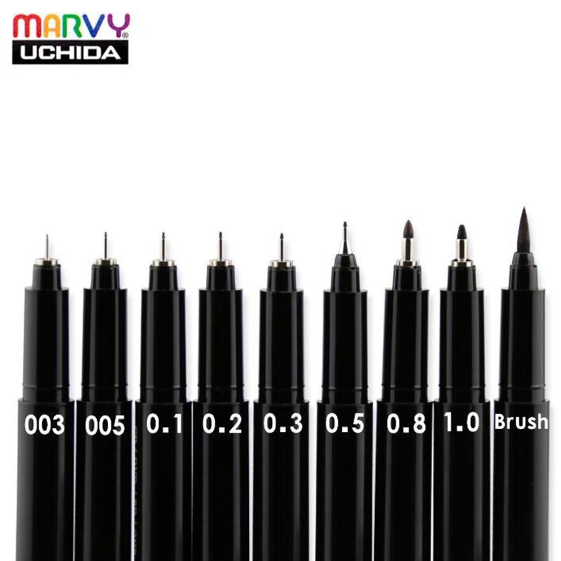MARVY Pigma Micron – stylo fin à base d&#39;huile, 1 pièce, encre noire, étanche, marqueurs d&#39;art, pour Dessin, Manga, croquis