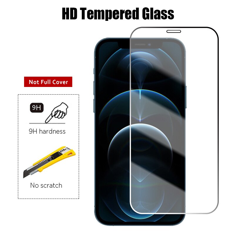6 in 1 Screen Protector For iPhone 13 12 11 Pro Max Camera Lens Film For iPhone 13 12 Mini 11 SE Tempered Glass