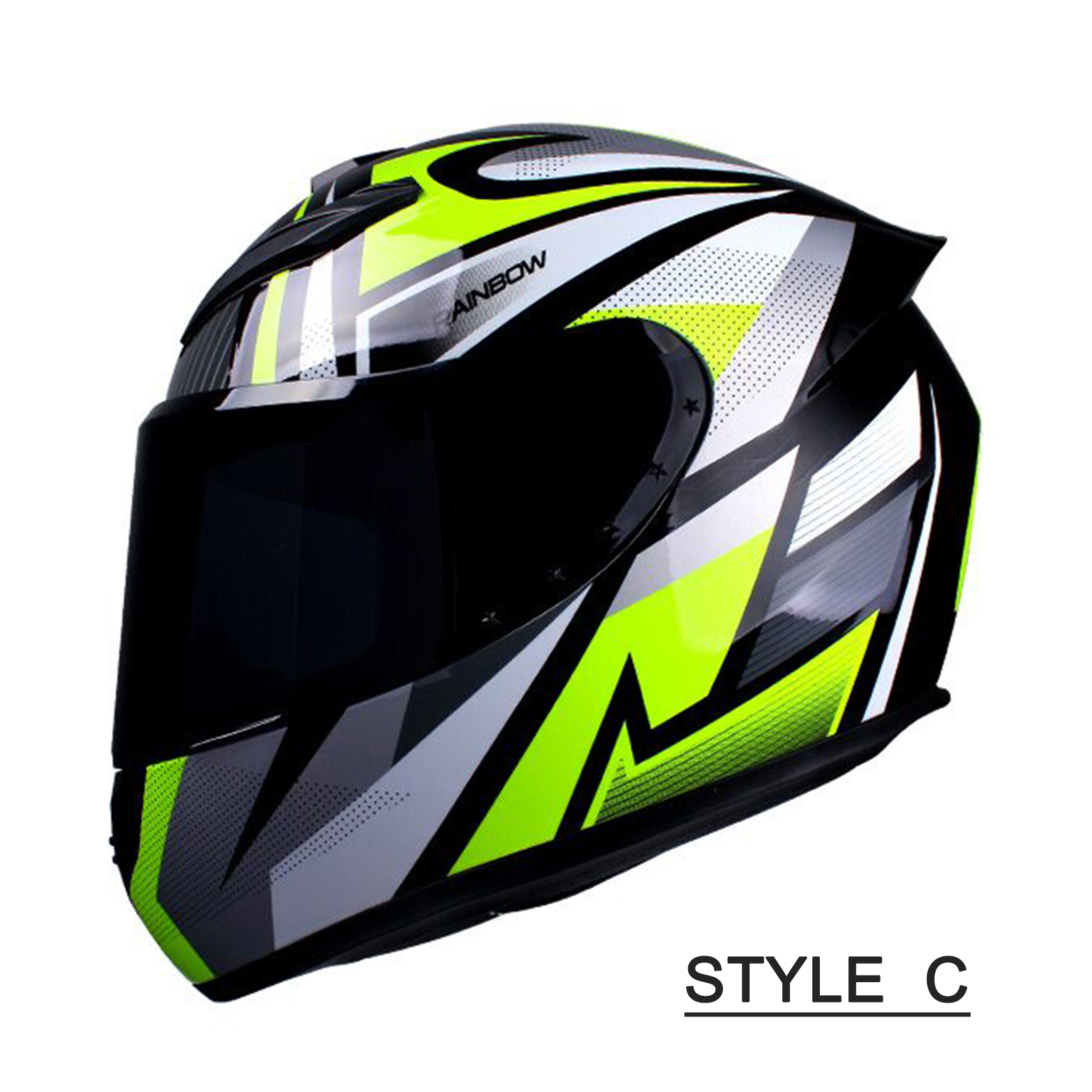 Motorcycle Full Face Helmet Rapid Street Helmet Unisex Adult Cool Rider Equipment Four Seasons Street Touring Motorcycle Helmet: Style C / XL
