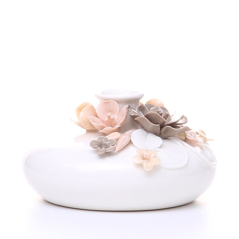 Handmade Art Collectibles Ceramic Flower Vases Small Porcelain Ornaments For Home Tabletop Kitchen Bathroom Vanity Decorations: Brown