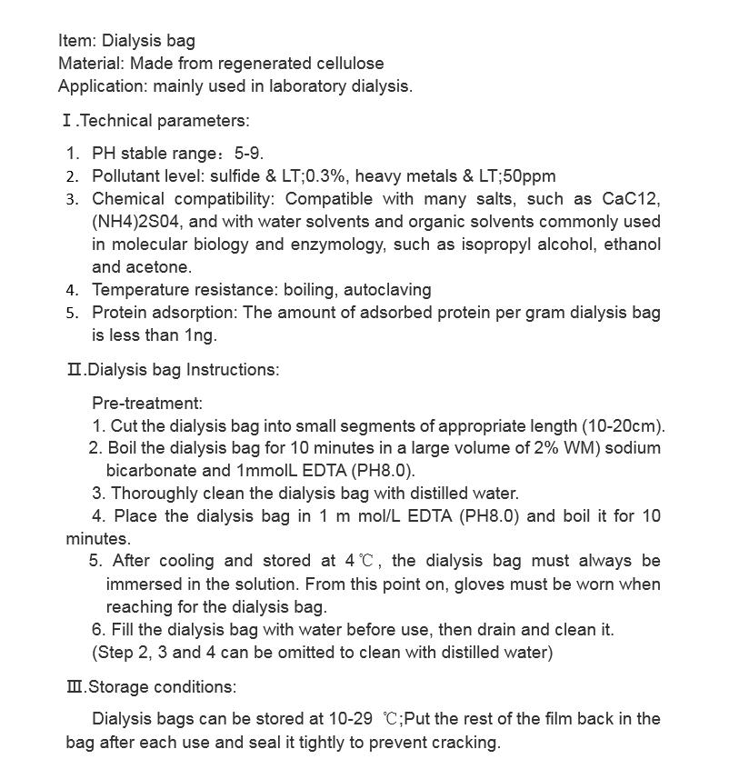 1Meter Of 5Meter/Roll Geregenereerde Cellulose Dialysezak, lab MD25/34/44/55/77Mm Dialyse Buis, Moleculaire Gewicht Cutoff 14000