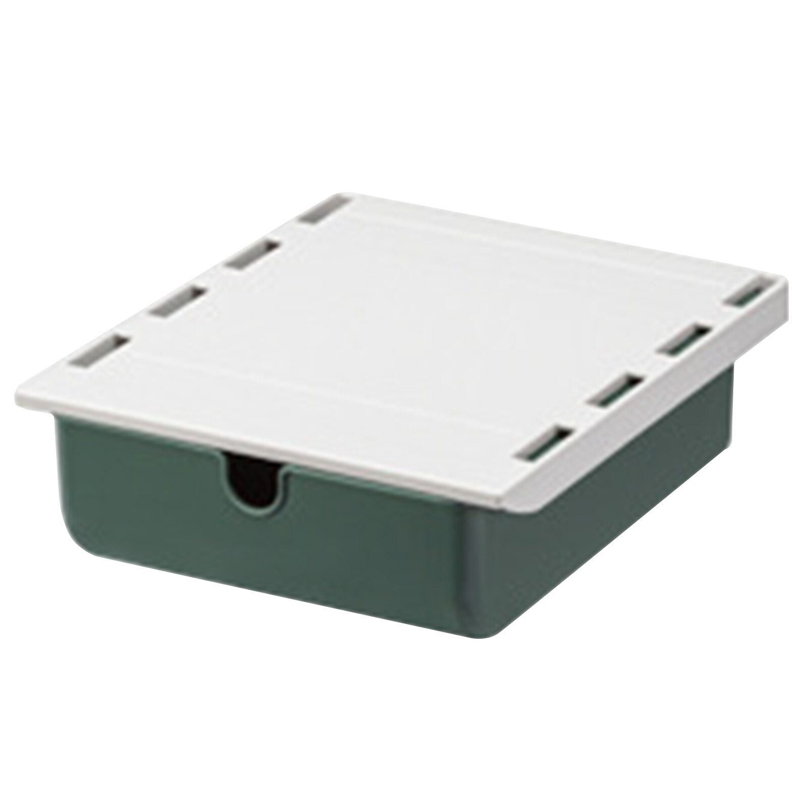 Acrylic Under Desk Drawer Storage Box Invisible Desk Dormitory Square Stationery Case Pen Finishing Box: Green