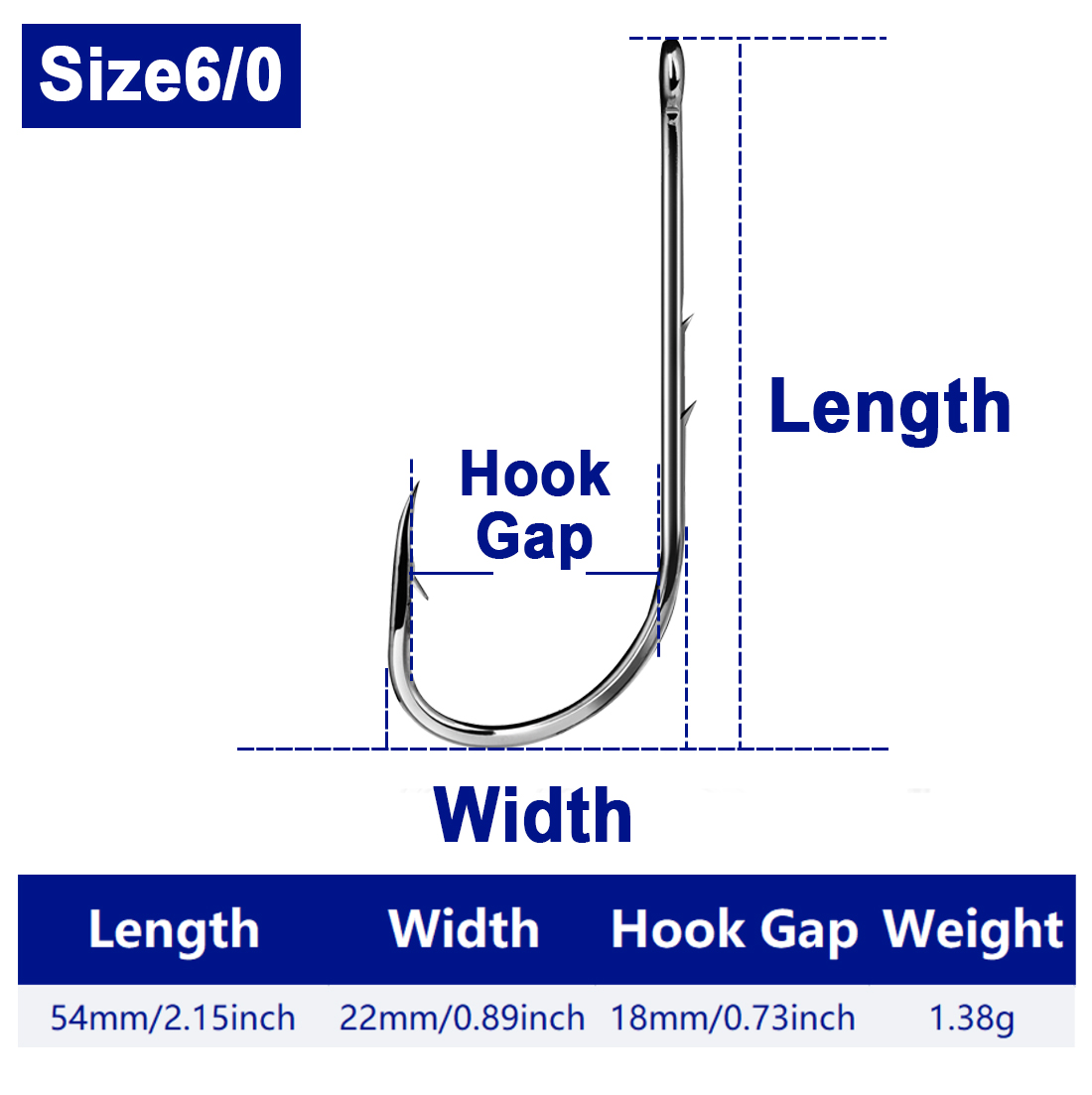 FishTrip Baitholder ami da pesca esche a vite senza bene gancio in acciaio ad contralto tenore di carbonio per orata, merluzzo, persico per spigola: 10 / Blu marino