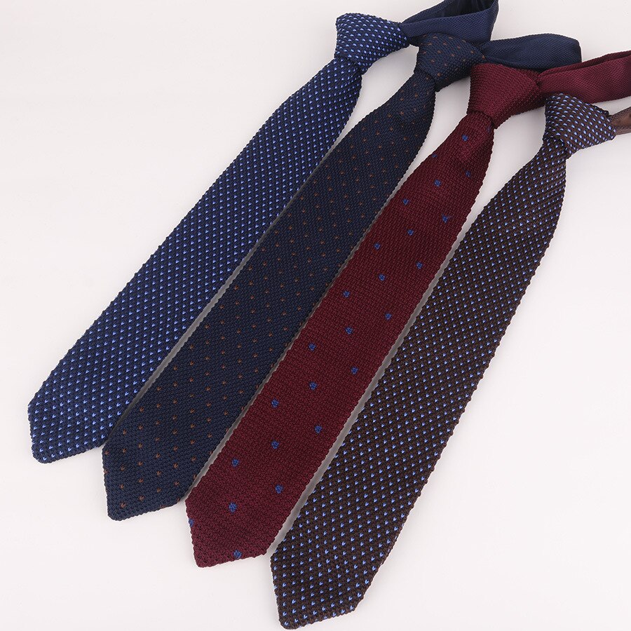 Multi-Gekleurde Mens Ties Lange Gebreide Ties Rood Blauw Grijs Stip Gentlemen Zakelijke Vintrage Stropdas das