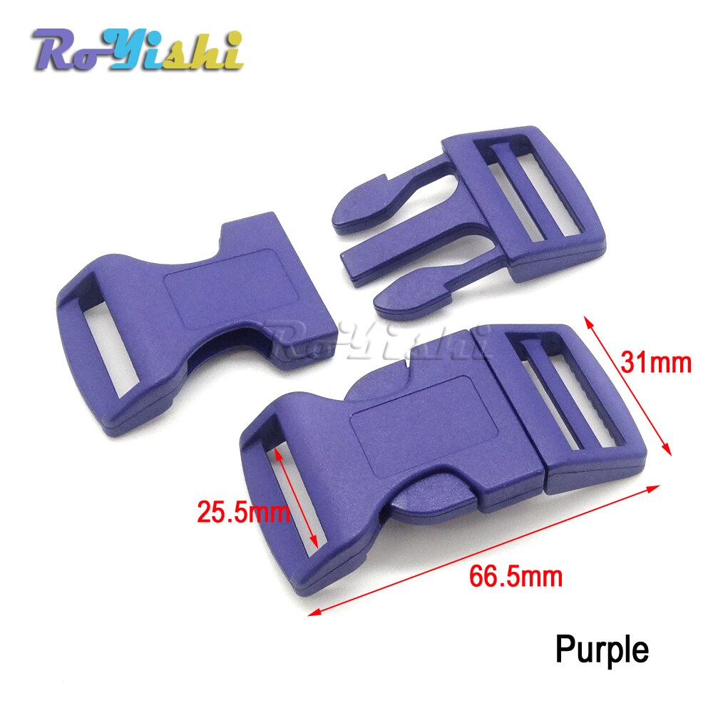 100pcs/pack 1"Mixed Color Plastic Curved Side Release Buckles Backpack Straps Webbing 26mm Hardware Accessories