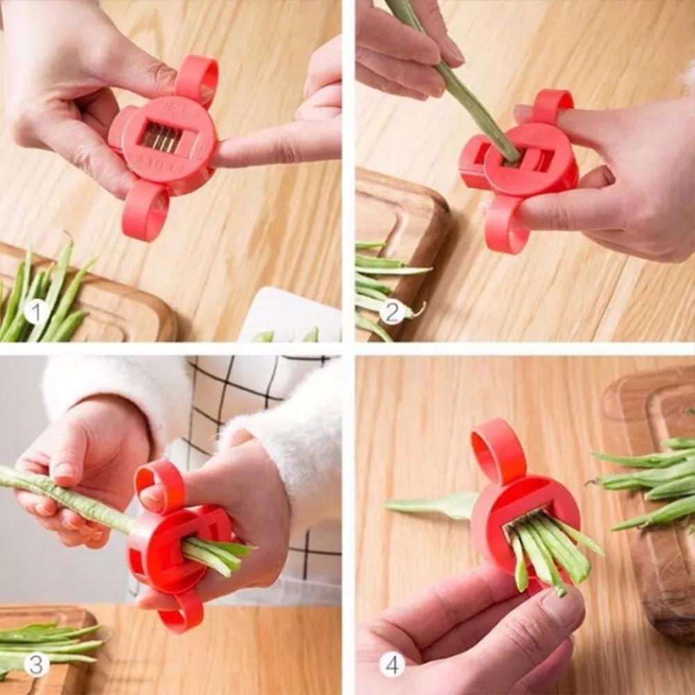 Bean Slicer Just For Runner Beans Green Bean Peeler Kitchen Shredder Slicer Bean Cutter Remover Accessories Y0Q6