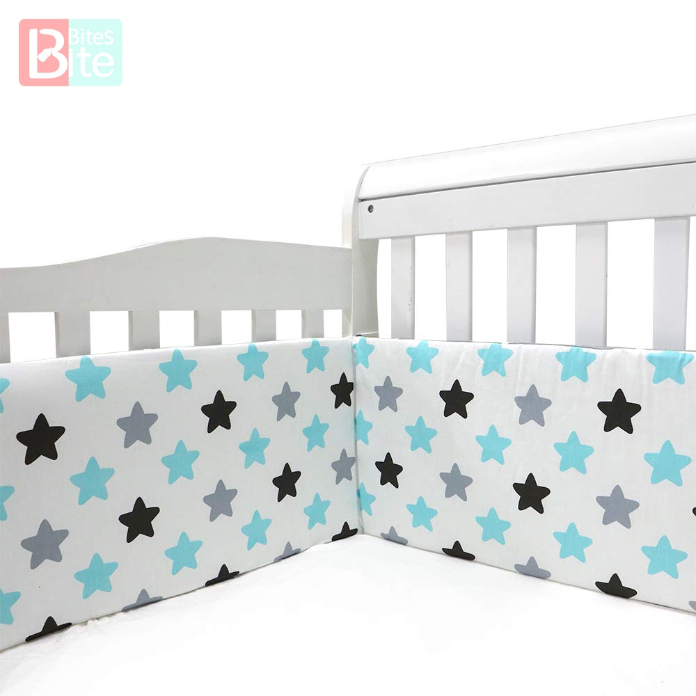 Bebê berçário nórdico estrelas design cama do bebê engrossar amortecedor de uma peça berço em torno de almofada protetor de berço travesseiros recém-nascidos decoração do quarto