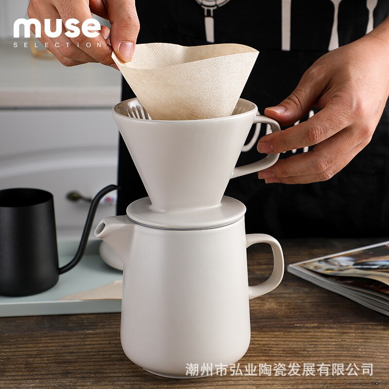 Håndstans kaffekande keramisk kaffefilter kop redskabs sæt husholdning dryp kaffe håndstans gryde deling pot sæt