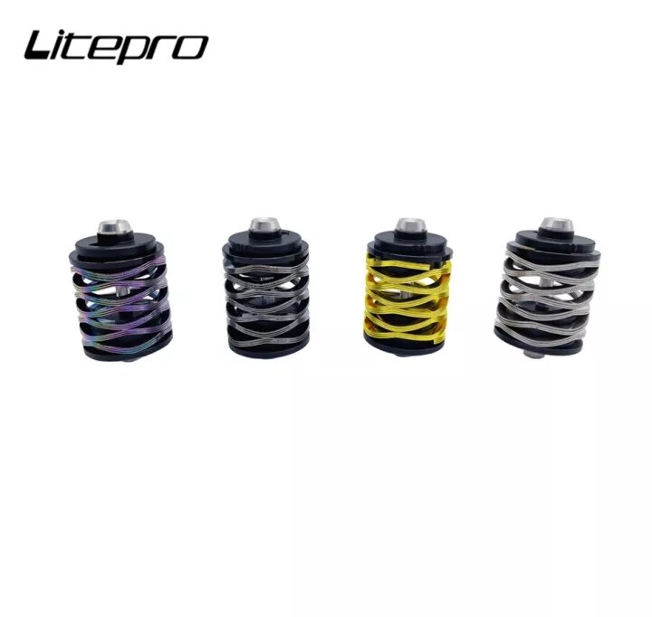 Litepro BMX Bicycle Modified Rear Shock For Brompton 3Sixty Spring Suspension Metal Folding Bike Shocks Absorber: Titanium screw titan