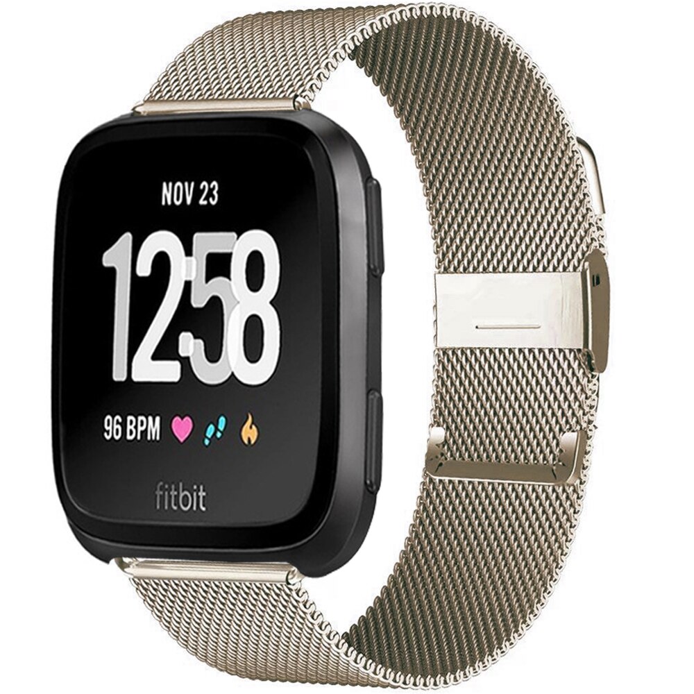 Milanese band for Fitbit Versa/Versa 2/versa Lite Strap Stainless Steel Bracelet Strap smart watch Accessories: vintage gold / small size