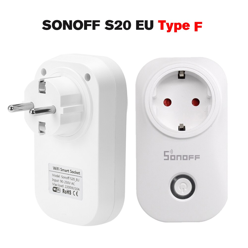 2Pcs/Lot SONOFF Baisc Wifi Smart Socket Switch Wireless Remote Control Power Sockets App Control for Alexa Google Home