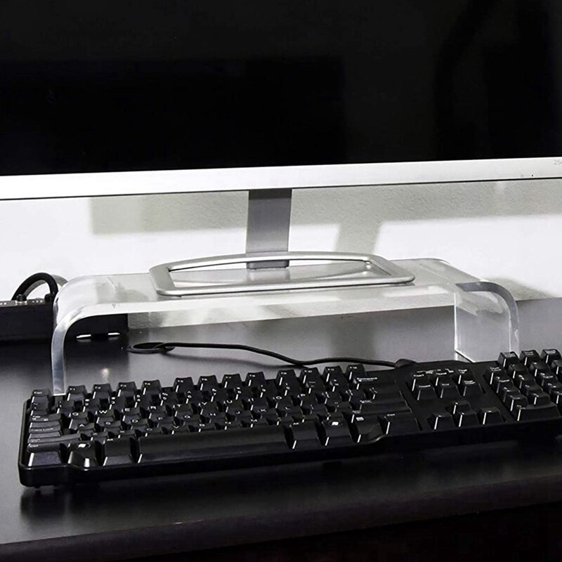 Akryl vise stativ gjennomsiktig vise stativ laptop / pc / multimedia vise stativ egnet til hjemmekontor, liten