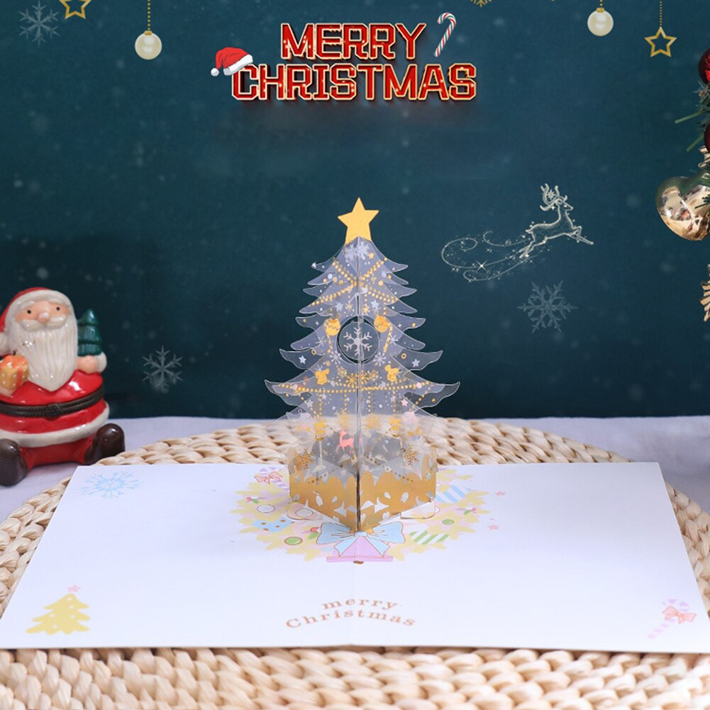 Christmas Tree 3D Pop-Up Greeting Card Merry Christmas Greeting Cards for Kids L9