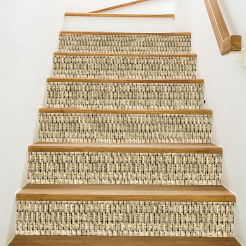 simple six-piece stickers green bamboo stairs stickers stairs floor decals home and wall stickers