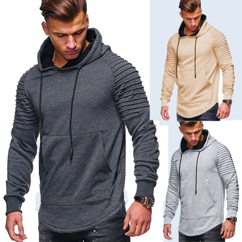 Jaqueta esportiva masculina para outono, suéter listrado com manga raglan com capuz, jaqueta casual para academia, plus size