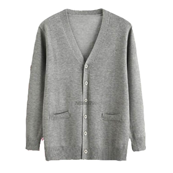 Forår sommer kvinder strik cardigan sweater grå marineblå afslappet kort frakke kvinde strikket jakke overtøj: Grå sweater / Xl